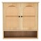 Natural MDF Engineered Wood Bathroom Wall Cabinet with Rattan Doors and Shelf